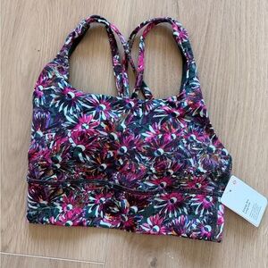 Lululemon Energy Bra Long Line Size 2 NWT *Medium Support Floral Electric Multi